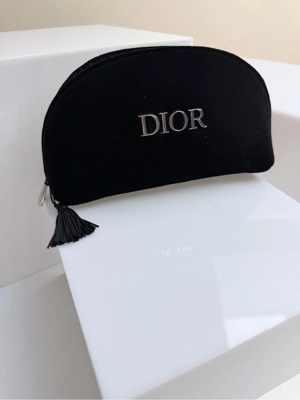 Mini Dior Beauty Bag In Black Velvet